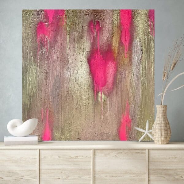 Pink Metallic - 50cmx50cm deep edge canvas