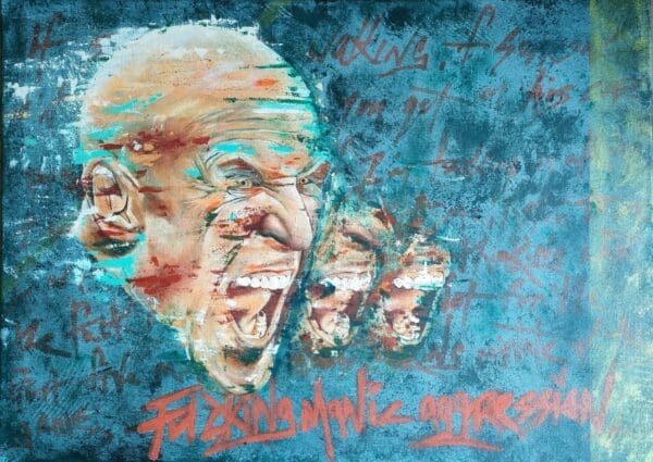 Paul O' Connell acrylic portrait painting