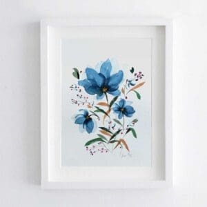 An original hand painted floral watercolour