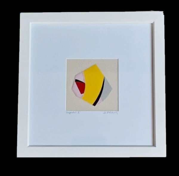 SUSPENDED 1 - mounted and framed in handmade white frame