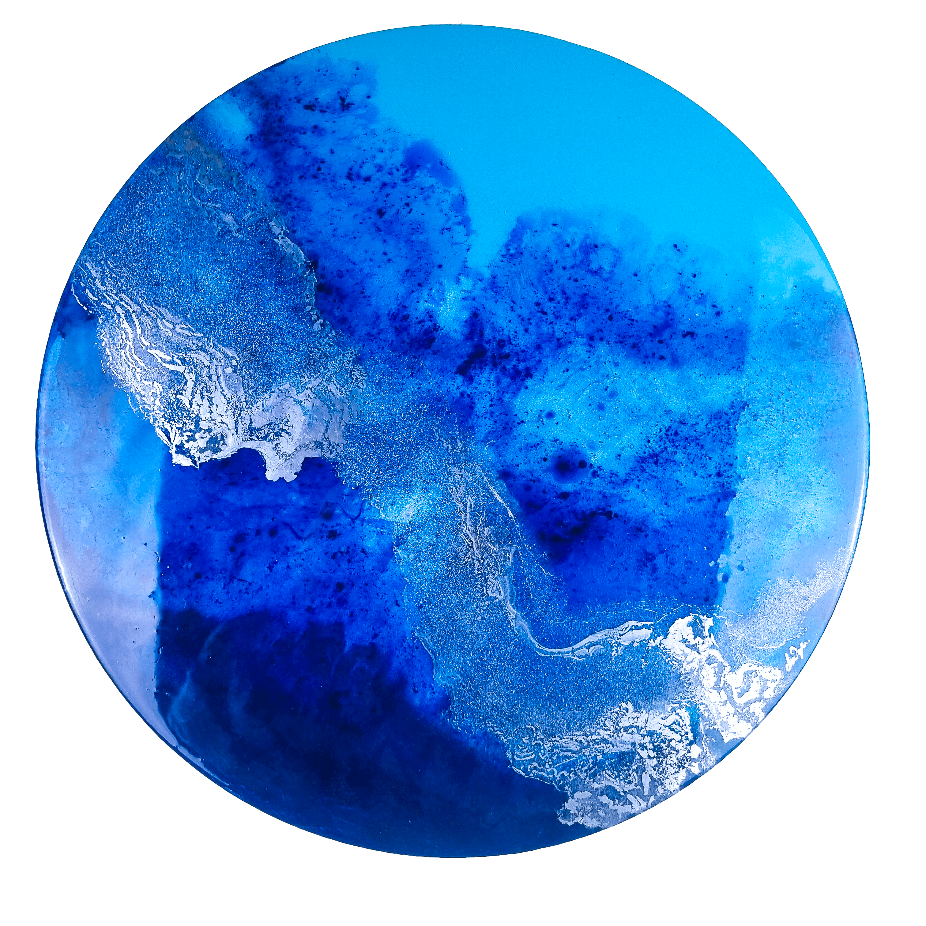 Cerulean Depths, Original Resin Art