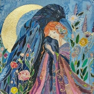 raven fairy and moon artwork