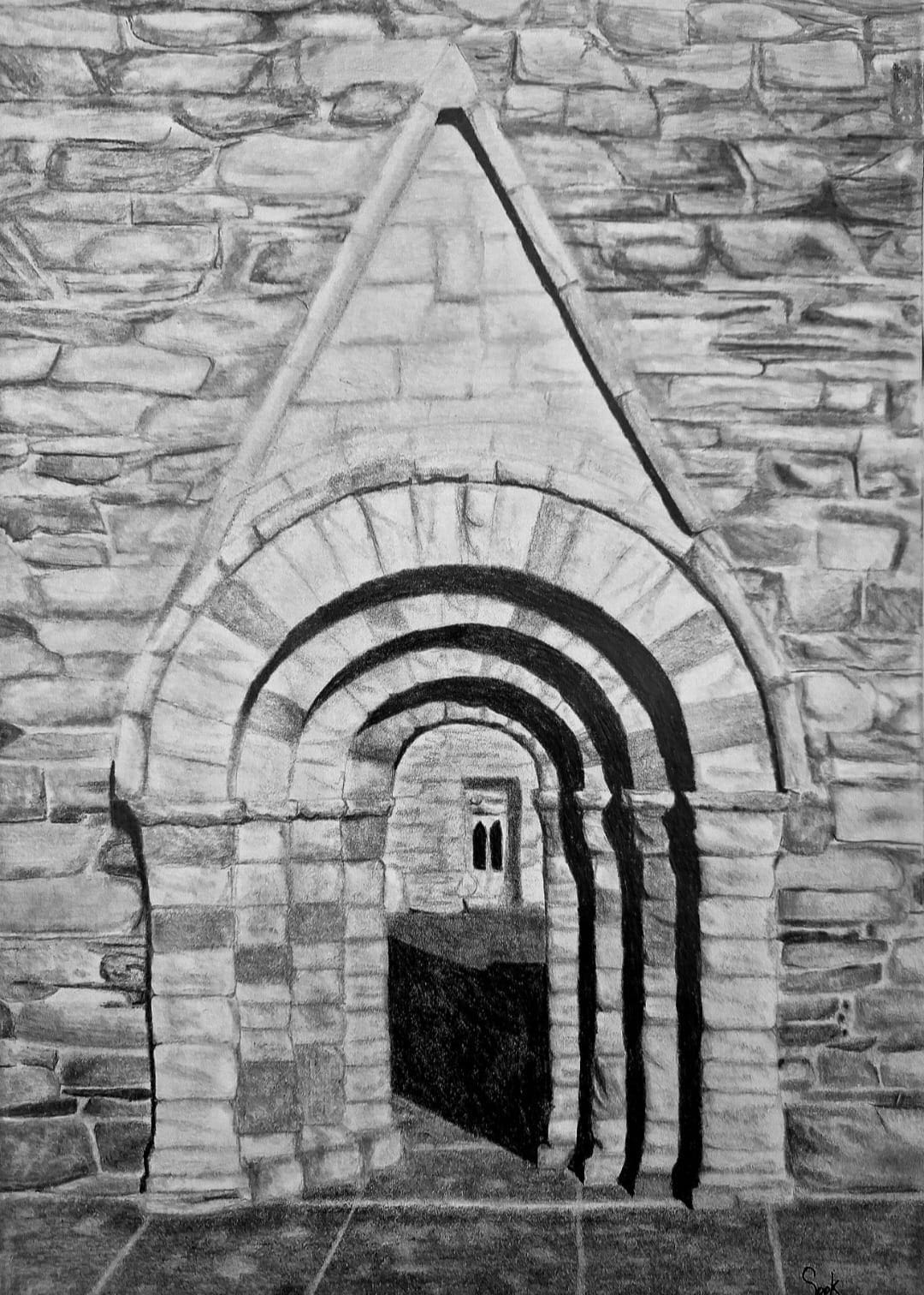 Killeshin Romanesque Doorway (graphite pencils)