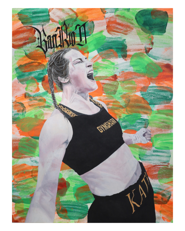 Limited print run from the hand painted piece. Irelands greatest athlete Katie Taylor Irish Artmart