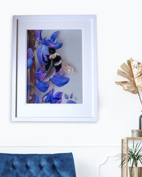 Buzz & Blooms Original soft pastel artwork - Image 5