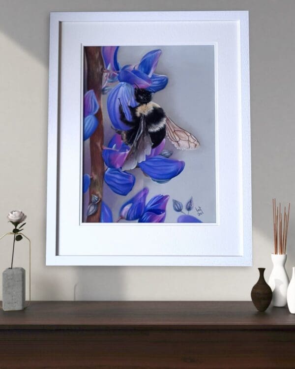 Buzz & Blooms Original soft pastel artwork - Image 6