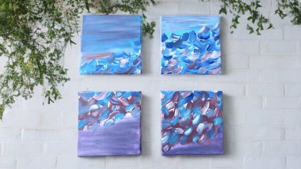 Ephemeral Tides ( 4 square canvas paintings)