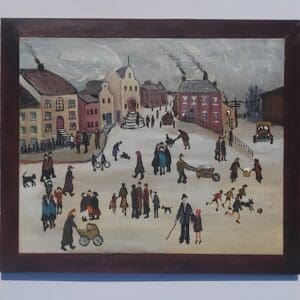 STREET SCENE (In the manner of L.S.LOWRY