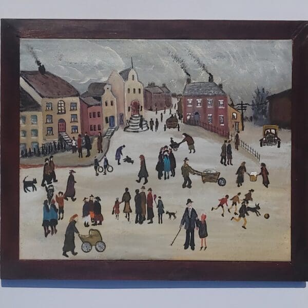 STREET SCENE (In the manner of L.S.LOWRY