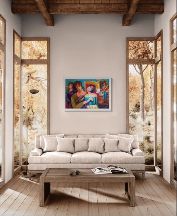 The Band. Acrylic painting on canvas 90 cm x 60cm Plus Frame - Image 4