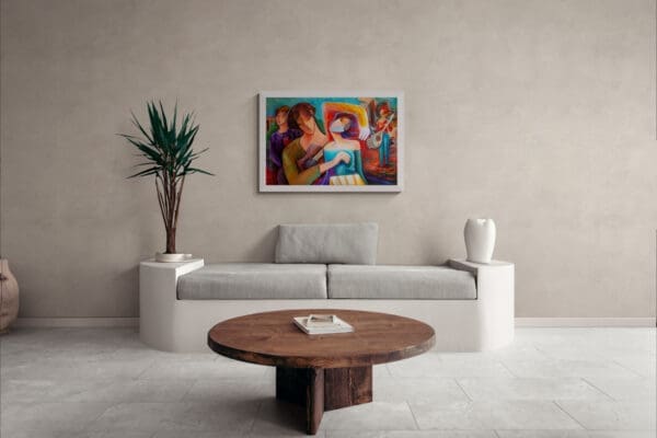 The Band. Acrylic painting on canvas 90 cm x 60cm Plus Frame - Image 5