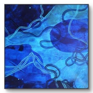 Deep blue acrylic on canvas abstract